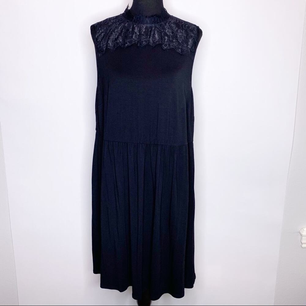 ASOS Curve black lace neck top sleeveless dress NWT size 18